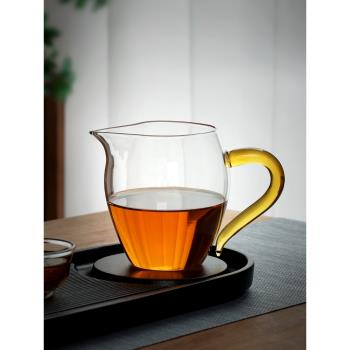 茶海家用耐熱高溫玻璃公道杯茶漏一體分茶器大容量透明加厚泡茶杯