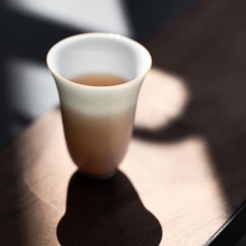 白瓷聞香杯茶杯陶瓷品茗杯聚香杯喝茶杯子主人杯功夫茶具小茶杯