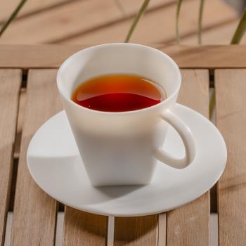 德化羊脂玉白瓷精緻磨砂陶瓷茶杯高檔復古小眾咖啡杯碟套裝杯子