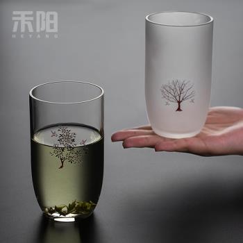禾陽耐熱玻璃透明創意櫻花水杯