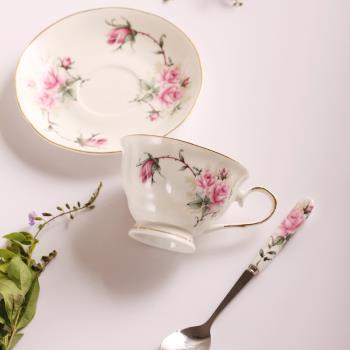 歐式咖啡杯套裝下午茶杯碟勺陶瓷套具情侶對杯濃縮杯子英式紅茶杯