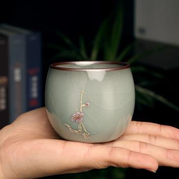 官窯主人杯單杯女士高階紅茶杯專用個人高檔茶具陶瓷高階男茶碗盞