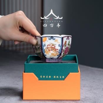 高檔茶碗主人杯精品個人專用白瓷茶杯功夫茶具景德鎮羊脂玉伴手禮