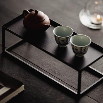 鐵藝茶棚架茶杯架置物架博古架功夫茶具收納多層桌面展示架茶空間