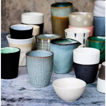 復古日式茶具和風陶瓷茶杯湯吞酒水杯子 創意家用條紋咖啡小杯子