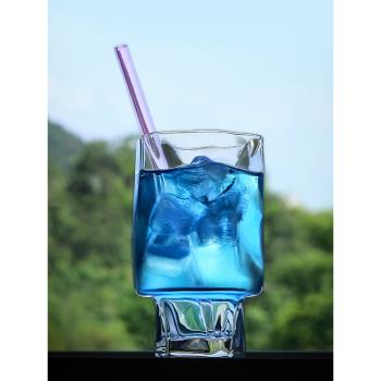 九土手工玻璃杯日式不規則異形啤酒杯威士忌洋酒杯飲料杯功夫茶具