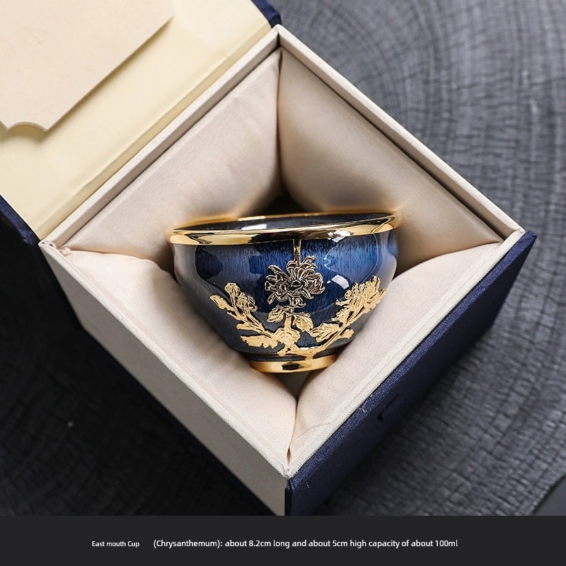 金鑲玉鈞窯主人杯單杯高檔建盞茶杯個人專用陶瓷茶盞喝茶杯禮盒裝|茶杯