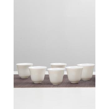 陶立方 白瓷茶杯德化陶瓷品茗杯玉瓷大號加厚泡茶杯防燙茶具配件