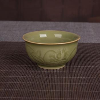 陶瓷龍泉復古品茗杯創意中式青瓷