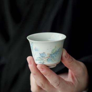 復古青瓷陶瓷功夫茶具品茗杯個人杯主人杯普洱單茶杯小茶碗茶盞
