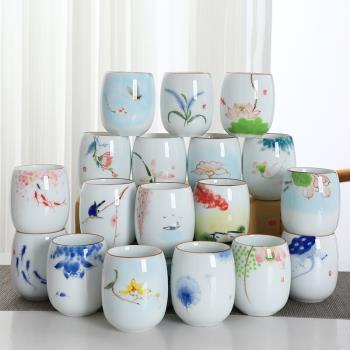 陶瓷手繪大號日式家用茶杯