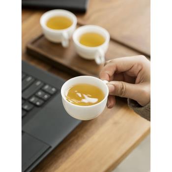 陶立方 德化陶瓷茶杯白瓷品茗杯玉瓷描金葫蘆手把杯功夫茶具配件