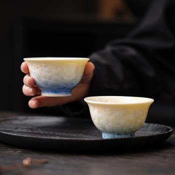 結晶釉壓手杯主人杯窯變單杯個人專用茶杯陶瓷品茗杯功夫茶具茶盞