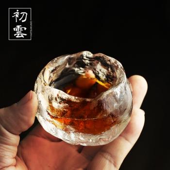 日式古法冰凍燒琉璃杯威士忌酒杯江戶硝子清酒杯茶杯酒盞木盒杯子