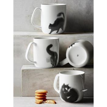 九土咖啡杯子套裝馬克杯畫家貓咪陶瓷美式白瓷陶瓷杯加厚水杯茶杯