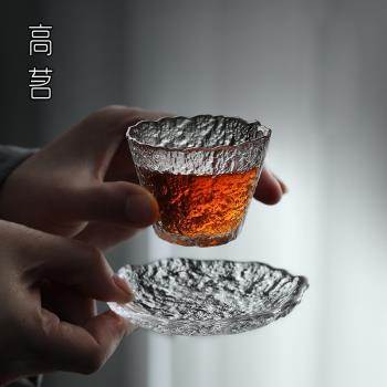 杯墊茶道功夫茶杯玻璃日式品茗杯茶托創意茶具配件禪意隔熱杯托墊