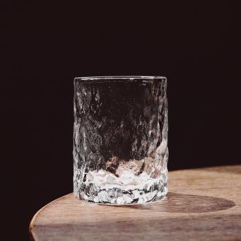 德國工藝初雪手工錘紋玻璃杯 威士忌酒杯烈酒杯 耐熱茶杯水杯