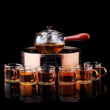 家用玻璃側把壺功夫茶具茶杯電陶爐煮茶器套裝電熱爐溫茶泡茶器
