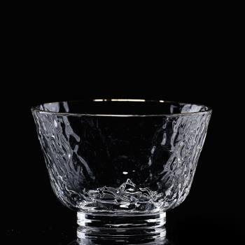 手工日式品茗杯錘目紋透明玻璃