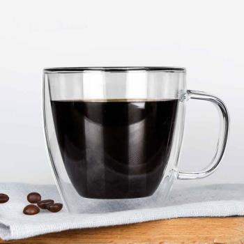 雙層玻璃杯加厚極簡杯家用分享杯無色透明咖啡杯花茶杯創意水杯