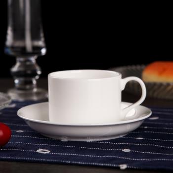 純白骨瓷咖啡杯碟套裝典雅簡約咖啡器具歐式下午茶杯配咖啡勺