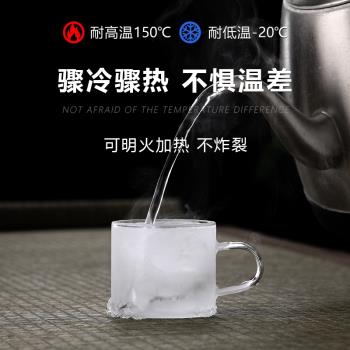 帶把新中式耐熱茶臺品茗杯玻璃