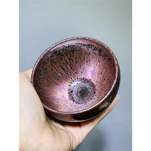 飛惺紫金油滴建盞茶杯主人杯套裝茶具盞杯大師級建陽建窯茶盞非遺|茶杯