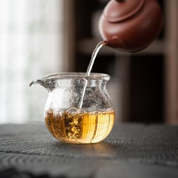 造物時代日式琉璃公道杯耐熱玻璃分茶杯蓋碗手工氣泡玻璃茶具套裝