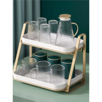 杯子收納置物架杯架客廳茶杯茶具家用桌面放水杯玻璃杯咖啡杯架子