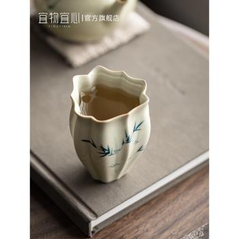復古陶瓷小茶杯功夫茶具茶道喝茶品茗杯老式茶杯禮盒高檔個人專用