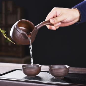 柴燒茶漏套裝分茶器茶具公道杯一體分茶杯紫砂裝茶器公平杯公道杯