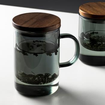 mrwater玻璃泡茶杯大容量茶水分離耐高溫杯子帶蓋帶茶隔過濾水杯