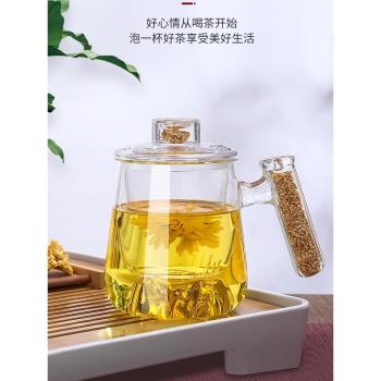 馬克杯帶蓋子創意玻璃雙層杯隔熱家用透明金山茶杯辦公室水杯禮品