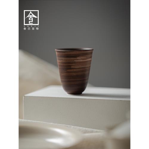 舍己宜物日式黑粉引茶杯手工陶瓷品茗杯單杯復古功夫茶具主人杯|茶杯|ETMall東森購物網