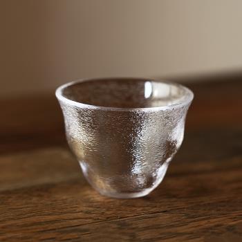 透明玻璃茶杯聚香品茗杯單杯功夫茶個人杯加厚磨砂玻璃小茶杯