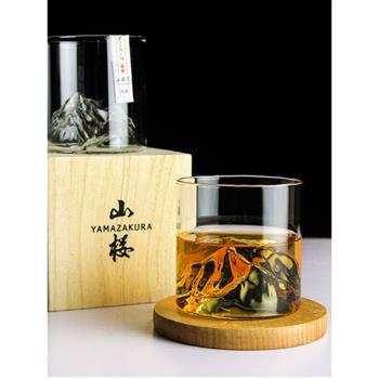 小眾日式威士忌杯淺間山玻璃杯富士山淺間茶杯水杯子清 酒杯ins風