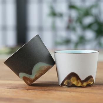 陶瓷日式遠山功夫禪意復古小茶杯