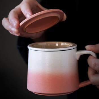 辦公杯茶水分離陶瓷泡茶杯家用喝水杯子個人專用馬克水杯功夫茶杯