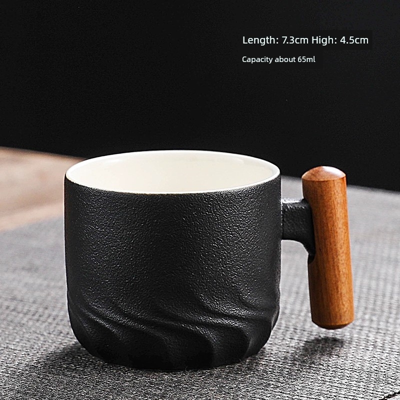防燙木柄小茶杯主人杯陶瓷男女高檔個人日式茶具復古品茗杯子單杯|茶杯