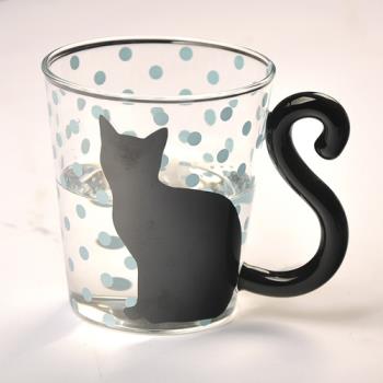 mxmade可愛貓手工創意玻璃水杯