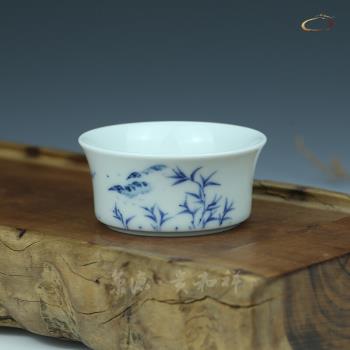 京德貴和祥青花寫意四季平底杯一套手繪品茗主人杯景德鎮陶瓷茶杯