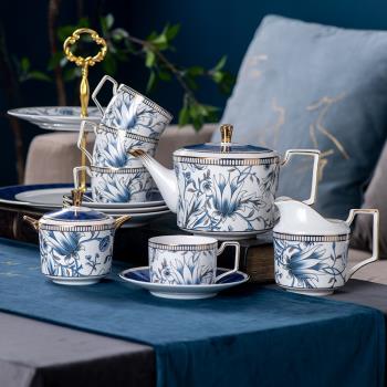 英式骨瓷下午茶具精致輕奢陶瓷高檔精致茶杯奢華家用咖啡杯碟套裝