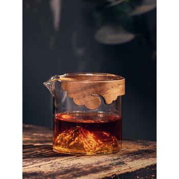 功夫茶具公杯透明耐熱玻璃加厚公道杯茶漏一體套裝分茶杯陶分茶器