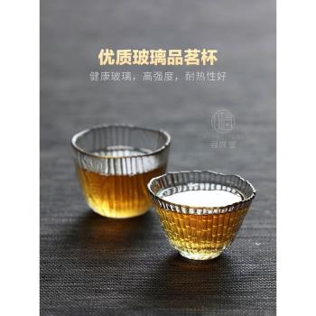 優質耐熱玻璃品茗杯｜小茶杯加厚錘紋水晶玻璃功夫茶具酒杯主人杯