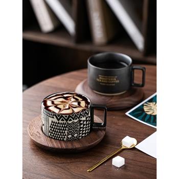 下午茶杯美式復古咖啡杯碟套裝歐式小精致陶瓷ins家用馬克杯水杯