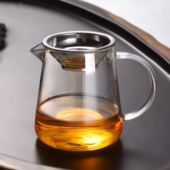 特厚耐熱玻璃公道杯茶漏套裝大號分茶加厚耐高溫茶海功夫茶具配件