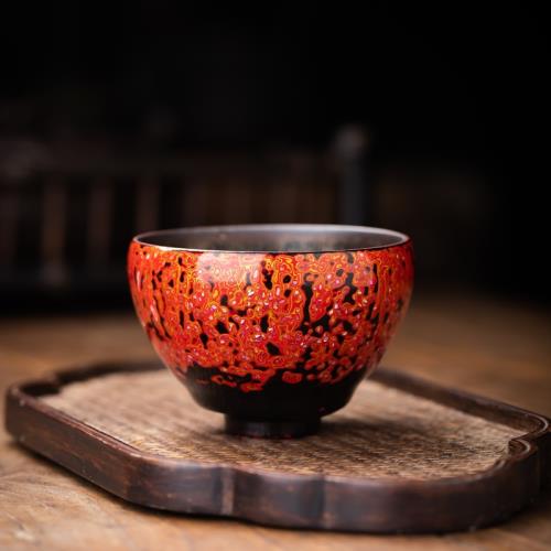 建盞主人杯純手工漆器茶具螺鈿大漆茶杯高端品茗杯陶瓷個人專用杯|茶杯