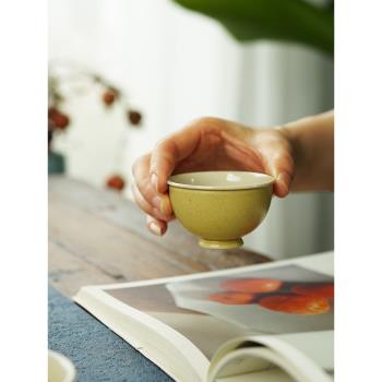 景德鎮陶瓷小品杯茶杯創意品茗杯芝麻釉功夫茶單杯子茶盞復古茶碗