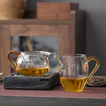 耐熱玻璃公道杯透明泡茶功夫茶具配件大號茶海分茶器防燙分茶杯