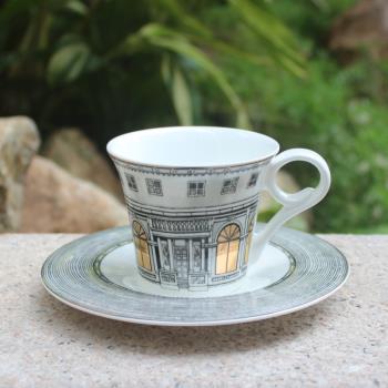 天鵝堡骨瓷咖啡杯碟下午茶杯客廳樣板房間裝飾小茶杯歐式宮廷茶具